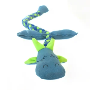 For The Love Of Dog Mr Tugasaur Squeaky Toy for Dogs (Blue/Green/Grey)