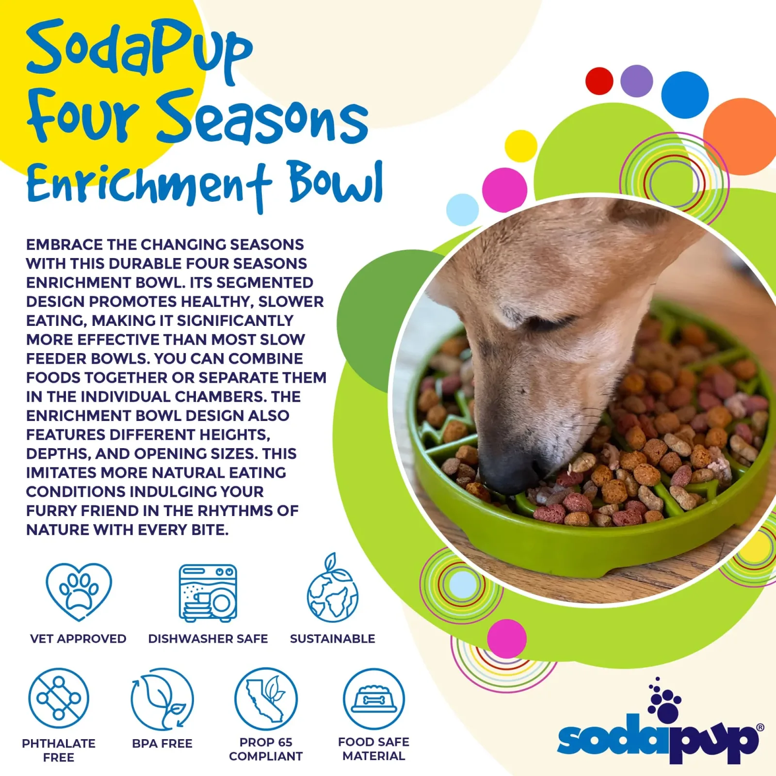 Four Seasons eTray - Shallow Slow Feeder Dog Bowl for Enrichment - Image 2