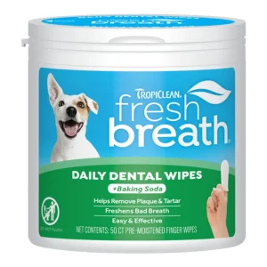 Fresh Breath By Tropiclean Dog & Cat Finger Dental Wipes 50 ct