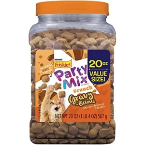 Friskies Partymix Gravylicious Crunch Chicken & Gravy Treats 3/20 oz {L+1}050495