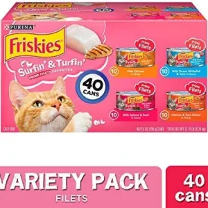 Friskies Wet Cat Variety Pack Surfin & Turfin Prime Filets 40/5.5oz {L+1}050676