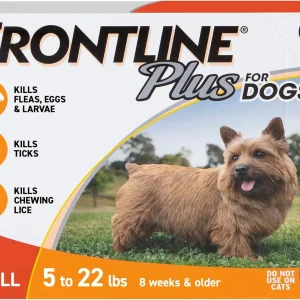 Frontline Plus for Small Dogs 5 to 22 lbs – 6 Month Flea and Tick Treatment