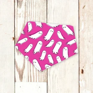 "Fuchsia Ghosts" Halloween Dog Bandana