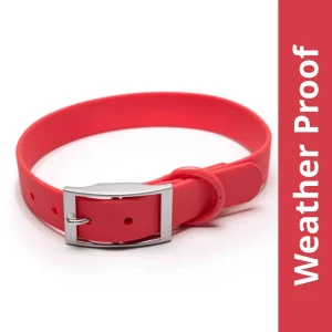 Furry & Co Weatherproof Collar for Dogs (Coral Red)