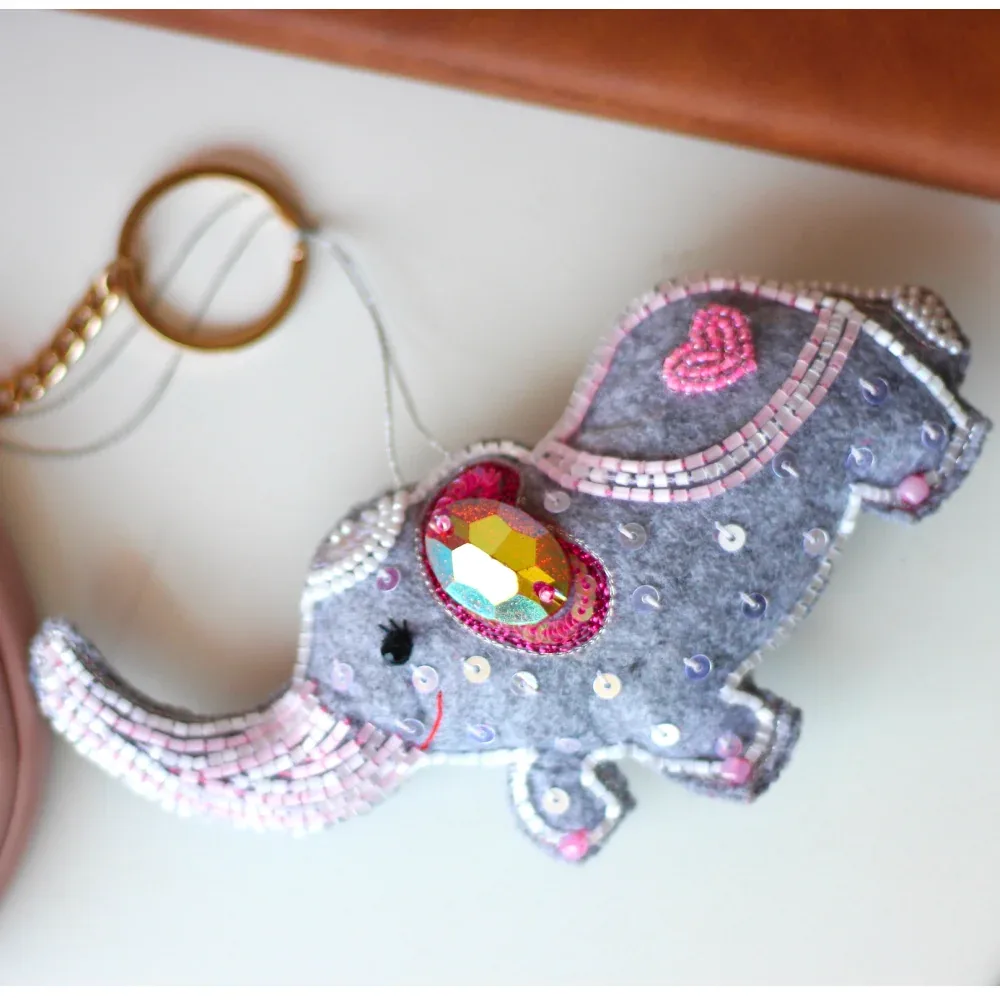 Furry Tales Baby Appu Elephant Handcrafted Charm (Grey) - Image 2