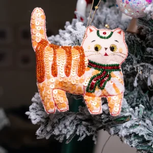 Furry Tales Billo Under the Mistletoe Cat Handcrafted Charm