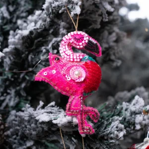 Furry Tales Holly Day Gulabo Flamingo Handcrafted Charm