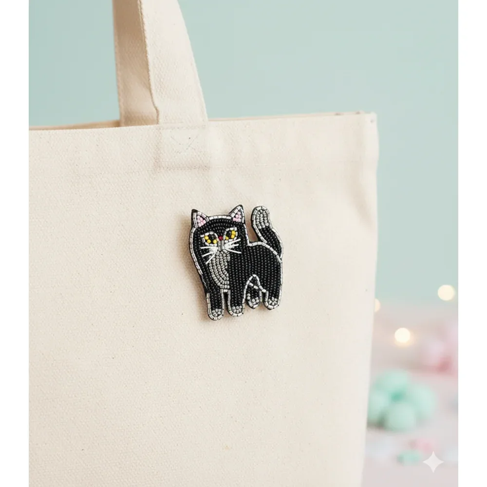 Furry Tales Magic Cat Handcrafted Brooch - Image 2