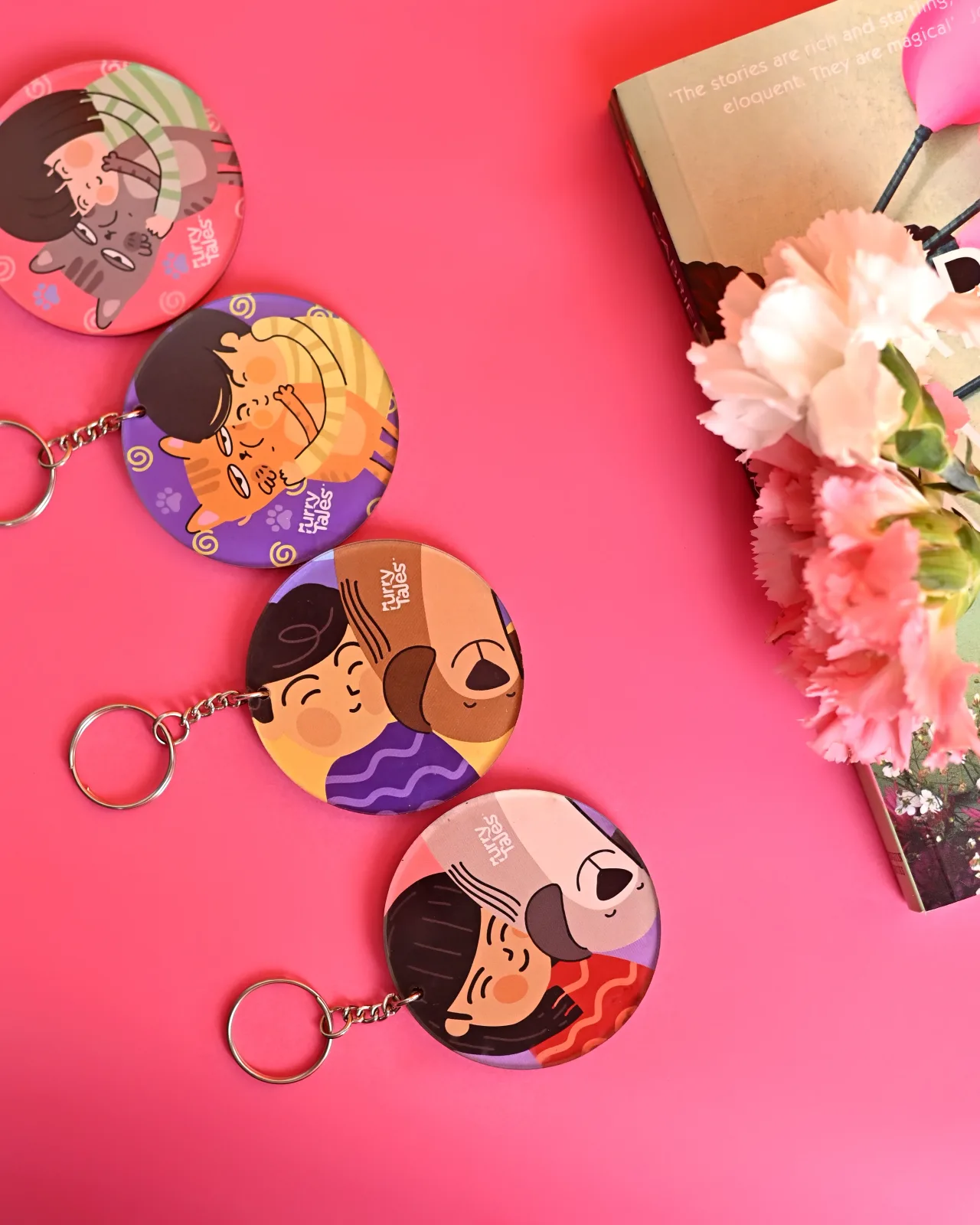 Furry Tales Ollie Snuggles Mom Acrylic Key Chain - Image 2