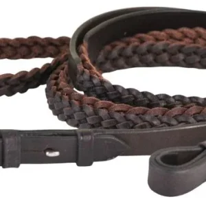 Gatsby Plaited Reins Havana 54in x 5/8in