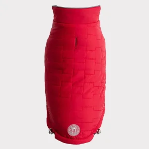GF Pet Reversible Elasto-Fit Chalet Jacket - Red, 2-in-1 Dog Coat