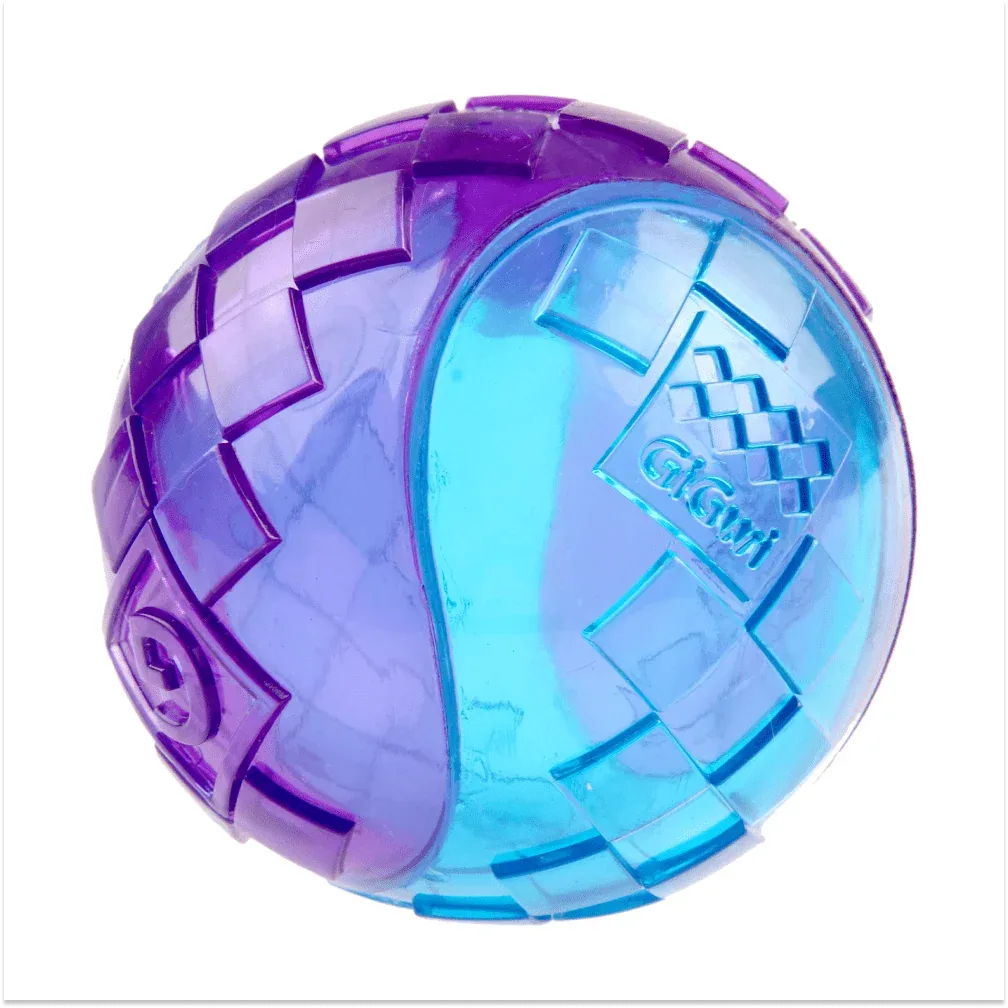 GiGwi Ball Squeaker Toy for Dogs (Blue/Purple) | For Medium Chewers - Image 2