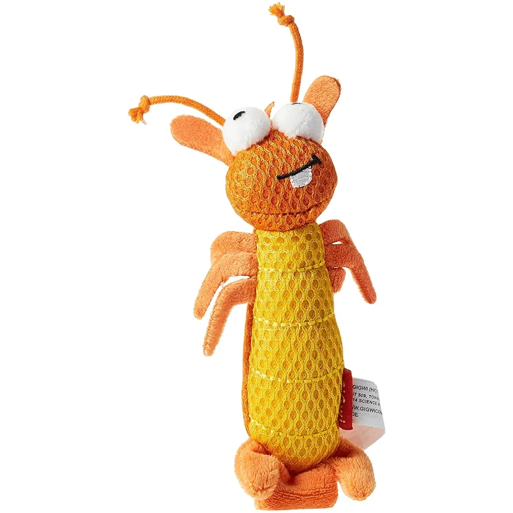 GiGwi Dental Mesh Shrimp Toy for Cats (Orange) - Image 2