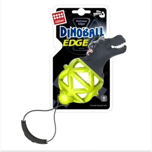 Gigwi Dinoball Edge with Strap Chew Toy for Dogs (Green)