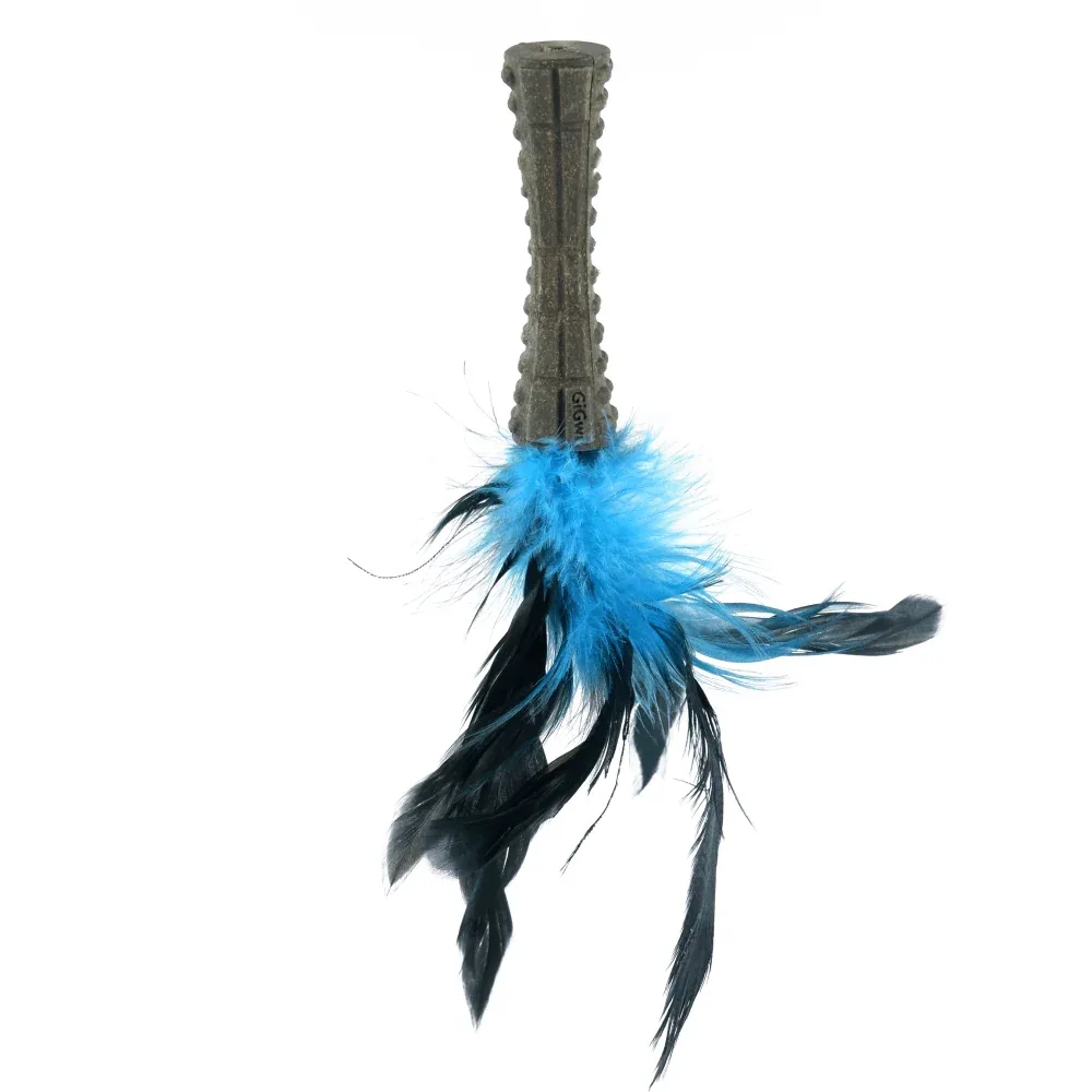 GiGwi Johnny Stick with Catnip & Natural Feathers Toy for Cats - Image 2