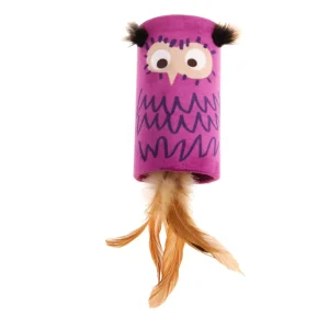 GiGwi Melody Tube Owl Toy for Cats (Violet & Brown)