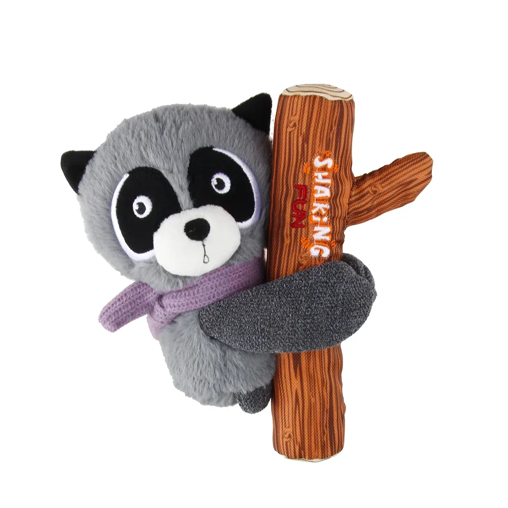GiGwi Shaking Fun Raccoon Toy for Dogs (Brown & Dark Green)
