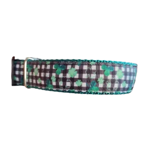 Gingham Clover Nylon Dog Collar