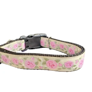Glitter Roses Nylon Dog Collar