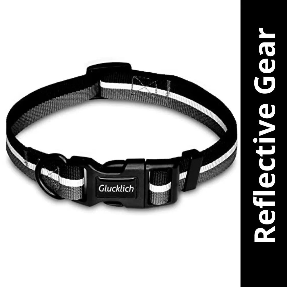 Glucklich Everyday Reflective Collar for Dogs (Space Grey)