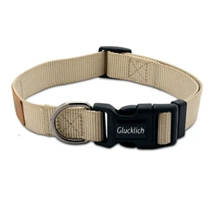 Glucklich Pet Essentials Classic Nylon Collar for Dogs (Beige)