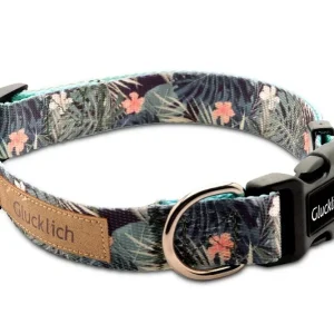 Glucklich Polyester Printed Adjustable Collar for Dogs (Green Forest)