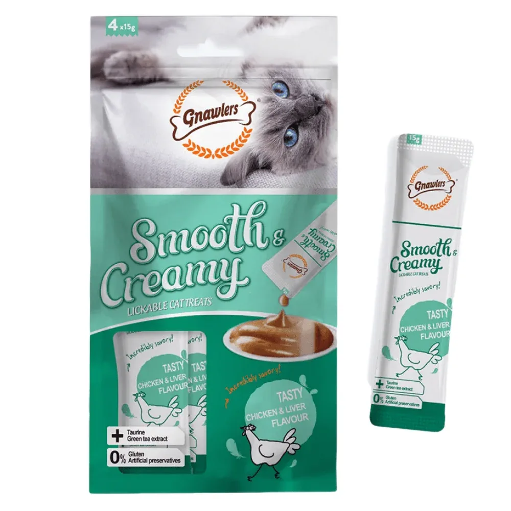 Gnawlers Chicken and Liver Flavour Creamy Cat Treats - Image 2