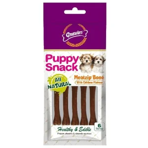 Gnawlers Puppy Snack Meatzip Bone Chicken Flavoured Dog Treats