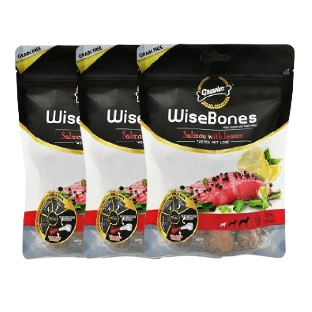 Gnawlers WiseBones Salmon with Lemon Dog Treats (Large) - Image 2