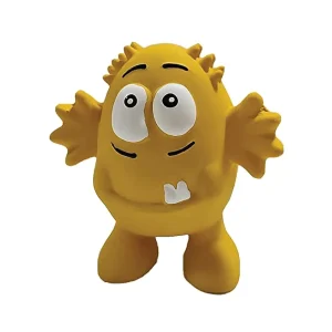 Goofy Tails Latex Monster Interactive Chew Toy for Dogs (Yellow)