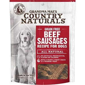Grandma Mae's Country Naturals Dog Sausage Beef - 5 Oz