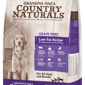 Grandma Mae's Country Naturals Grain Free Low Fat Recipe for Weight Control and Seniors Dry Dog Food Pork 23 lb