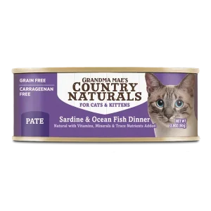 Grandma Mae's Country Naturals Pate Dinner Canned Cat Food Sardine & Ocean Fish 24ea/2.8 oz
