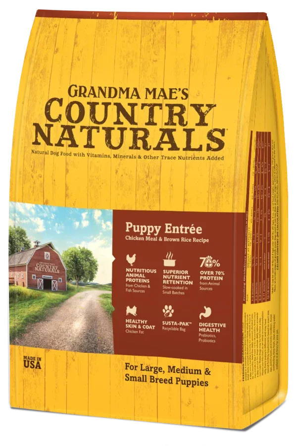 Grandma Mae's Country Naturals Puppy Entrée with Meat & Brown Rice