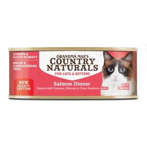 Grandma Mae's Country Naturals Slices in Gravy Dinner Canned Cat Food Salmon Slices 24ea/2.8 oz
