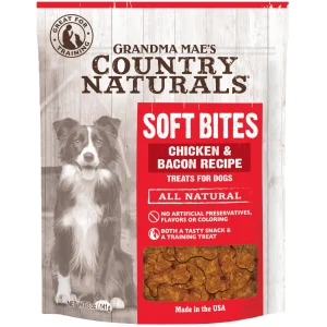Grandma Mae's Country Naturals Soft Bites Dog Treats Chicken & Bacon 5 oz