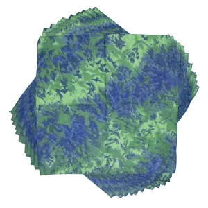 Green Blue Tie Dye Dog Bandana, 22 inch, 12 Pack