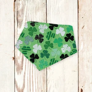 "Green Shamrocks" Dog Bandana