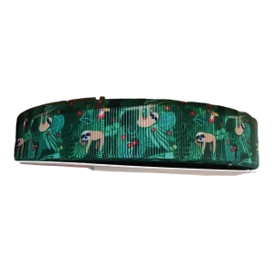 Green Sloth Nylon Dog Collar