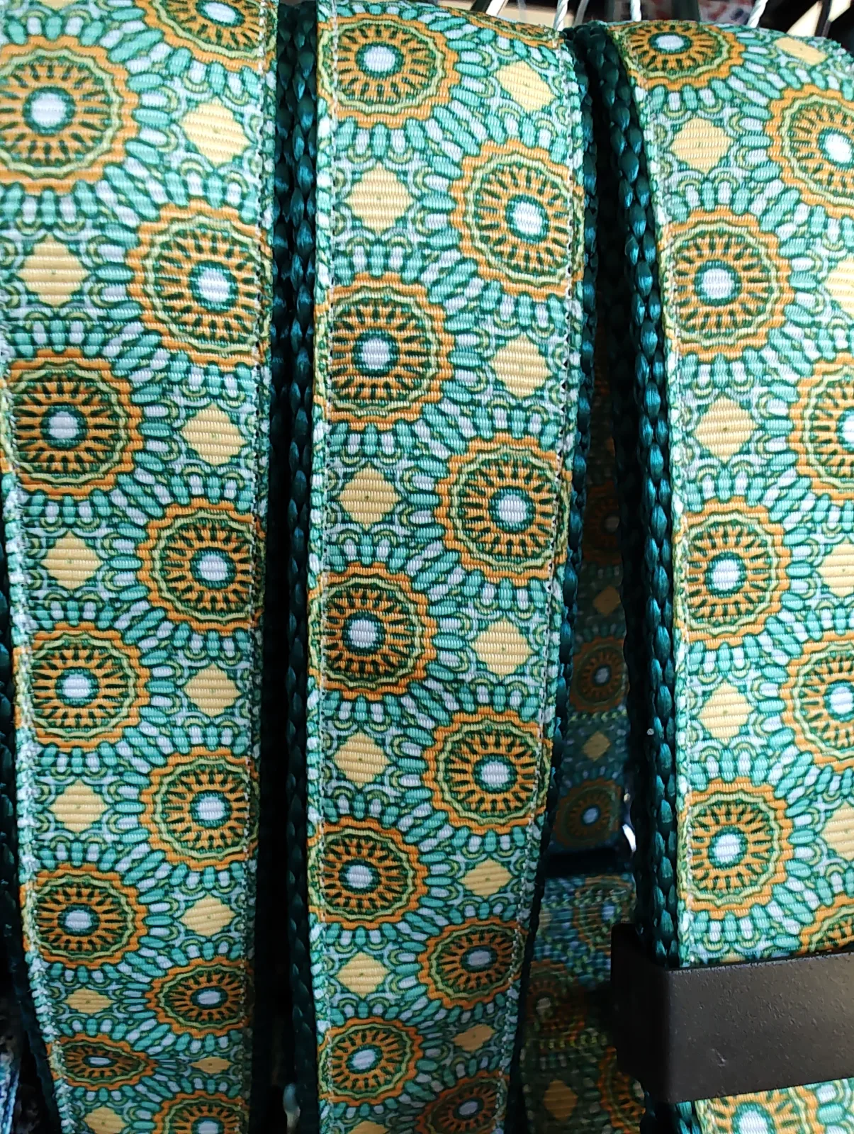 Green/Yellow Tribal Green Nylon Dog Collar MD, LG, XL, Leash - Image 2