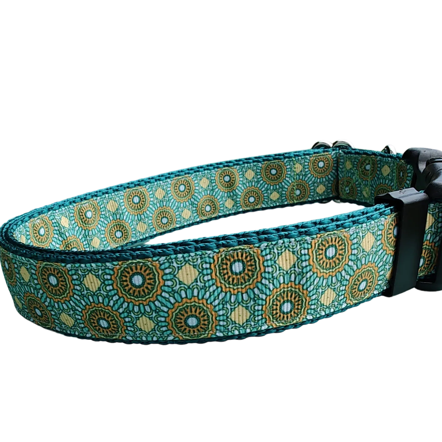 Green/Yellow Tribal Green Nylon Dog Collar MD, LG, XL, Leash