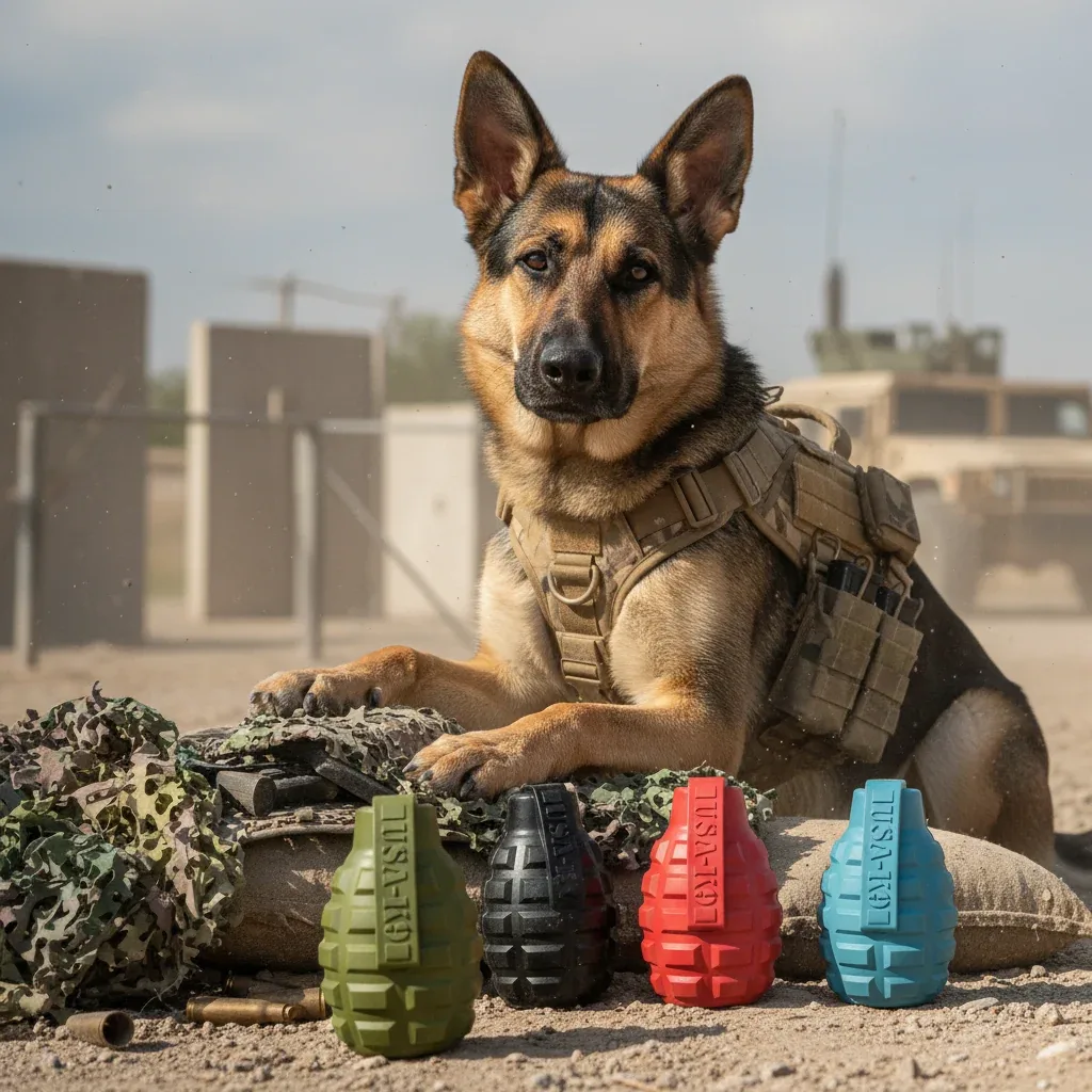 Grenade Shaped eDispenser Durable Dog Chew Toy & Treat Dispenser - Image 2