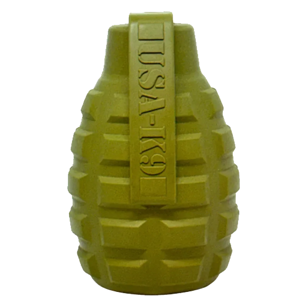 Grenade Shaped eDispenser Durable Dog Chew Toy & Treat Dispenser