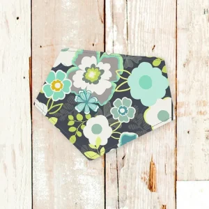 "Grey Flowers" Dog Bandana