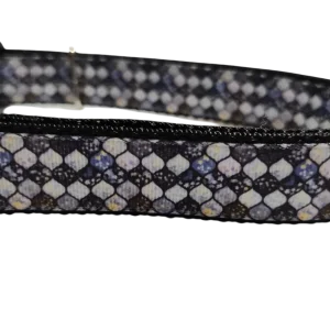 Grey Mosaic Nylon Dog Collar