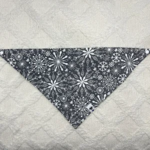 Grey Winter Snowflakes Bandana