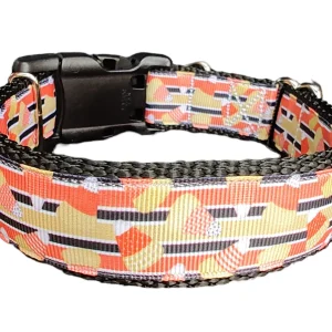 Halloween Candy Corn Nylon Dog Collar