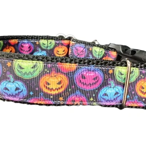 Halloween Colorful Jack O Lanterns Nylon Dog Collar