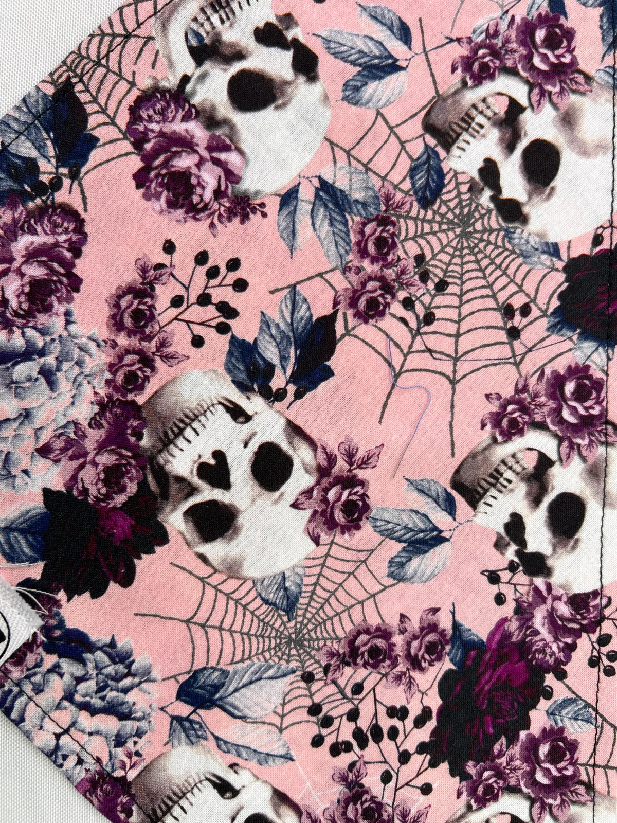 Halloween Floral Skull Pink Bandana - Image 2