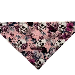 Halloween Floral Skull Pink Bandana